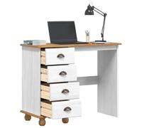 vidaXL Escritorio ASKIM 95 x 40 x 75 cm Madera de Pino Macizo, Escritorio Moderno, Mesa de Escritura Elegante, Centro de Estudio Minimalista, mobiliario Compacto y Duradero