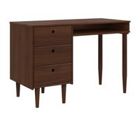 vidaXL Escritorio Bilbao Marrón Caramelo 114 x 53 x 75 cm | Madera de pino maciza: Este escritorio cuenta con madera de pino maciza y madera de ingeniería.