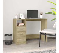 vidaXL Escritorio cajones madera contrachapada Sonoma 102x50x76 cm