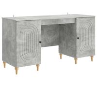 vidaXL Escritorio, color gris hormigón, 142,5 x 50 x 75 cm, material de madera