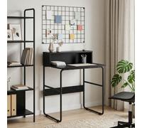 vidaXL Escritorio con Almacenamiento Roble Negro 60 x 50 x 91 cm | Construcción robusta: Fabricado con madera de ingeniería lisa y acero.