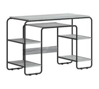 vidaXL Escritorio con Almacenamiento Sonoma Gris 113.5 x 52 x 75.5 cm
