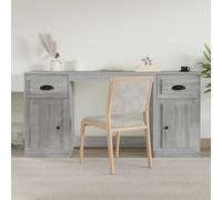 vidaXL Escritorio con armario contrachapada gris sonoma