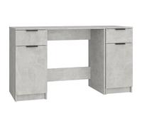 vidaXL Escritorio con armario lateral contrachapada gris hormigón