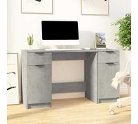 vidaXL Escritorio con armario lateral contrachapada gris hormigón