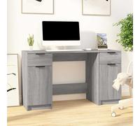 vidaXL Escritorio con armario lateral madera contrachapada gris Sonoma