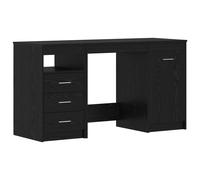 vidaXL Escritorio con cajón 2 pcs Roble Negro 140 x 50 x 76 cm