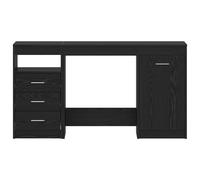 vidaXL Escritorio con cajón 2 pcs Roble Negro 140 x 50 x 76 cm