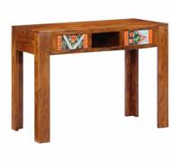 vidaXL Escritorio con cajón 100 x 50 x 75 cm Madera de acacia rústica Marrón/Beige