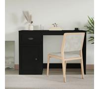 vidaXL Escritorio con cajón madera contrachapada negro 115x50x75 cm