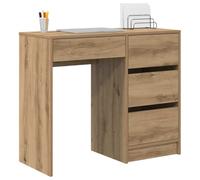 vidaXL Escritorio con cajón Roble Artesanal 90 x 37.5 x 75 cm, Escritorio Moderno, Resistente para computadora, Escritura, Oficina Minimalista, Espacio con estantes