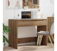 Escritorio vidaXL con cajón, estilo artesano, melamina imitación roble