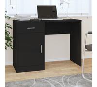 vidaXL Escritorio con cajón y armario madera negro 100x40x73 cm