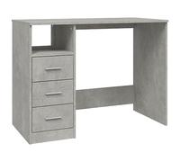 vidaXL Escritorio con cajones contrachapada Gris hormigón 102x50x76 cm