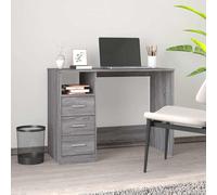 vidaXL Escritorio con cajones contrachapada gris Sonoma 102x50x76 cm