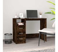 vidaXL Escritorio con cajones contrachapada roble ahumado 102x50x76 cm