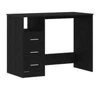 vidaXL Escritorio contrachapada con cajones Roble negro 102x50x76 cm