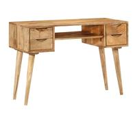 vidaXL Escritorio con cajones, mesa para ordenador, madera maciza de mango 110x47x76 cm