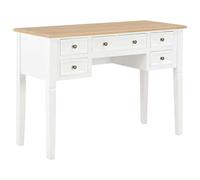 vidaXL Escritorio de Oficina con Cajones para ordenador PC Madera de Pino y MDF Negro