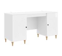 vidaXL Escritorio, blanco brillante, 142,5 x 50 x 75 cm, material de madera