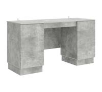 vidaXL Escritorio, color gris hormigón, 142,5 x 50 x 75 cm, material de madera