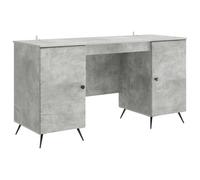 vidaXL Escritorio, color gris hormigón, 142,5 x 50 x 75 cm, material de madera
