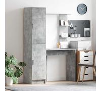 vidaXL Escritorio 2 pcs Gris Concreto