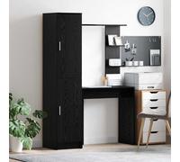 vidaXL Escritorio 2 pcs Roble Negro