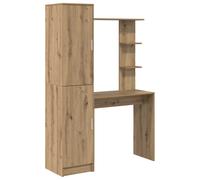 Escritorio Con Estante Con Almacenamiento 2 Uds. Roble Artisan Vidaxl