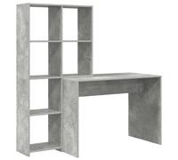 vidaXL Escritorio con estante Gris Concreto 138,5 x 55 x 143 cm