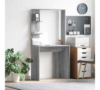 vidaXL Escritorio con estante Gris Sonoma 78,5 x 37 x 154,5 cm