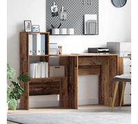 vidaXL Escritorio con estante Madera envejecida 131,5 x 50 x 106,5 cm
