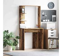 vidaXL Escritorio con estante Madera envejecida 78,5 x 37 x 154,5 cm