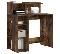 vidaXL Escritorio con Estante Roble Ahumado 90 x 48 x 101,5 cm, Escritorio ergonómico para casa, Mesa Moderna, Espacio Funcional para computadora, Ideal para tu Setup