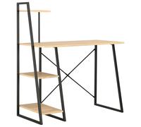 vidaXL Escritorio con estantería color roble y negro 102x50x117 cm en color negro y roble/Negro y marrón/Blanco | estructura resistente ideal para salón dormitorio o estudio