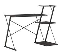 vidaXL Escritorio con estantería negro 116x50x93 cm