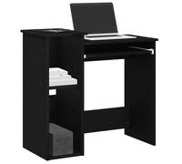 vidaXL Escritorio con estantes contrachapada negro 84x40x78 cm