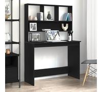 vidaXL Escritorio con estantes contrachapada roble negro 102x45x148cm