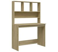 vidaXL Escritorio con estantes contrachapada Roble Sonoma 102x45x148cm