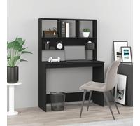 vidaXL Escritorio con estantes madera contrachapada negro 102x45x148cm