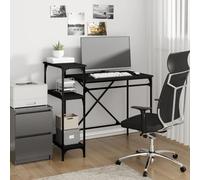 vidaXL Escritorio con estantes madera contrachapada negro 105x50x90 cm