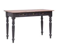 Escritorio vidaXL con 3 cajones, 117 x 57 x 75 cm, madera maciza de caoba