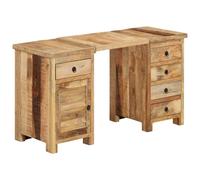 vidaXL Escritorio con pedestal madera maciza de mango 140x50x77 cm