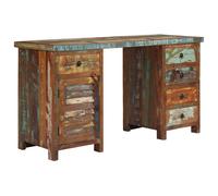 vidaXL Escritorio con pedestal madera maciza reciclada 140x50x77 cm