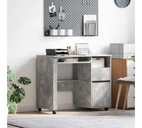 vidaXL Escritorio con ruedas y cajón Gris Concreto 91 x 50 x 77 cm, moderno y ergonómico
