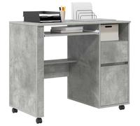 vidaXL Escritorio con ruedas y cajón Gris Concreto 91 x 50 x 77 cm, moderno y ergonómico