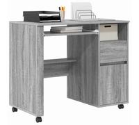 vidaXL Escritorio con ruedas y cajón – moderno, ergonómico y móvil – Gris Sonoma 91x50x77 cm