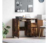 vidaXL Escritorio con Ruedas Roble ahumado Madera de ingeniería