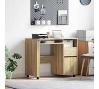 vidaXL Escritorio con ruedas y cajón Roble Sonoma 91x50x77 cm, moderno y ergonómico