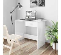 vidaXL Escritorio de aglomerado blanco brillante 100x50x76 cm